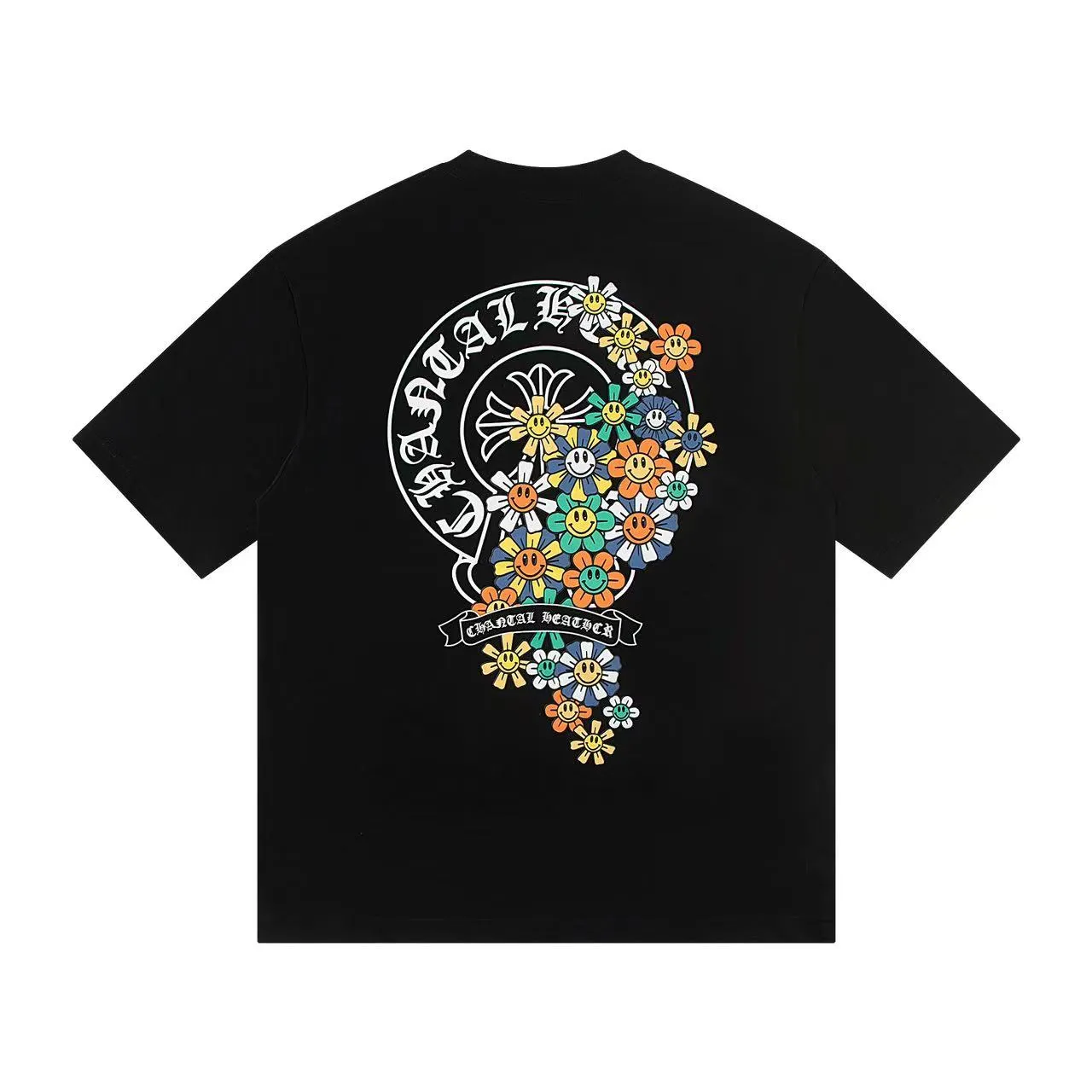 🅿️160 Style: 2025 new Croix Heart short-sleeved T-shirt Material: High version 300g double yarn combed cotton Size: S～XL Color: Black Style number: Z1013